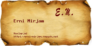 Erni Mirjam névjegykártya